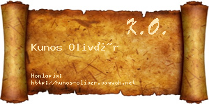 Kunos Olivér névjegykártya