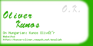 oliver kunos business card